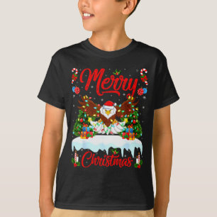Camiseta Amante de Águia Careca Iluminação de Natal Papai N