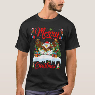 Camiseta Amante de Águia Careca Iluminação de Natal Papai N