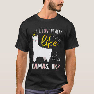 Camiseta Amante de Alpaca Fofa Eu Só Gosto Muito de Lhama