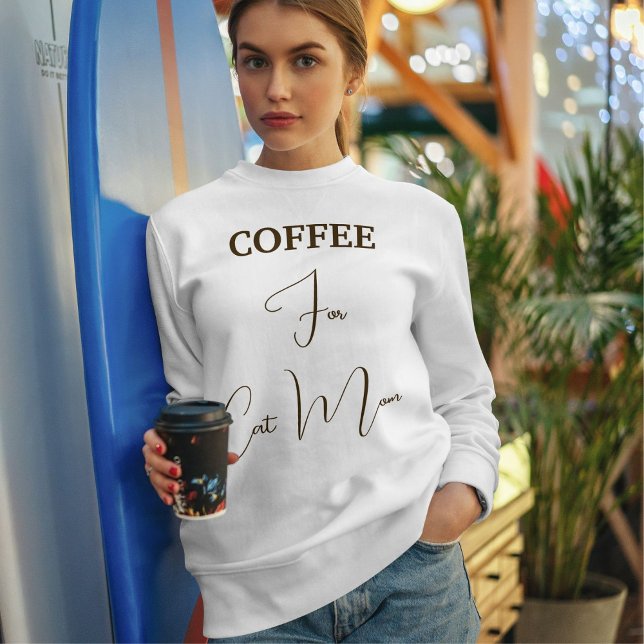 Camiseta Amante de Animais Café Marrom Script Gata Mãe Pers (Criador carregado)