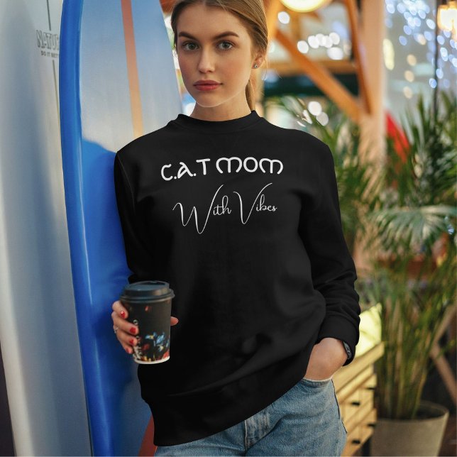 Camiseta Amante de Animais de Estimação Script Branco Gata  (Criador carregado)
