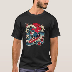 Camiseta Amante de Animais Mt. Fuji Pôr do Sol Arte Japones
