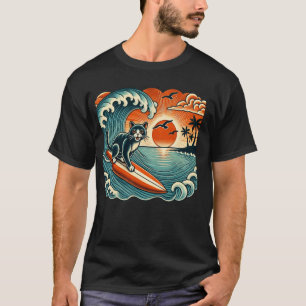 Camiseta Amante de Animais Silhueta Pôr do Sol Arte Onda Ja