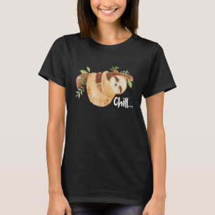 Camiseta Amante de Animais Silvestres Preguiça Relaxada Man