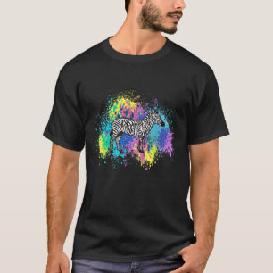 Camiseta Amante de Animais Silvestres Zebra Cavalo Abstrato
