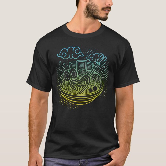Camiseta Amante de anime de comida japonesa engraçado (Frente)
