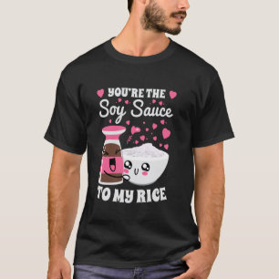 Camiseta Amante de Arroz Extra Engraçado Com Molho de Soja