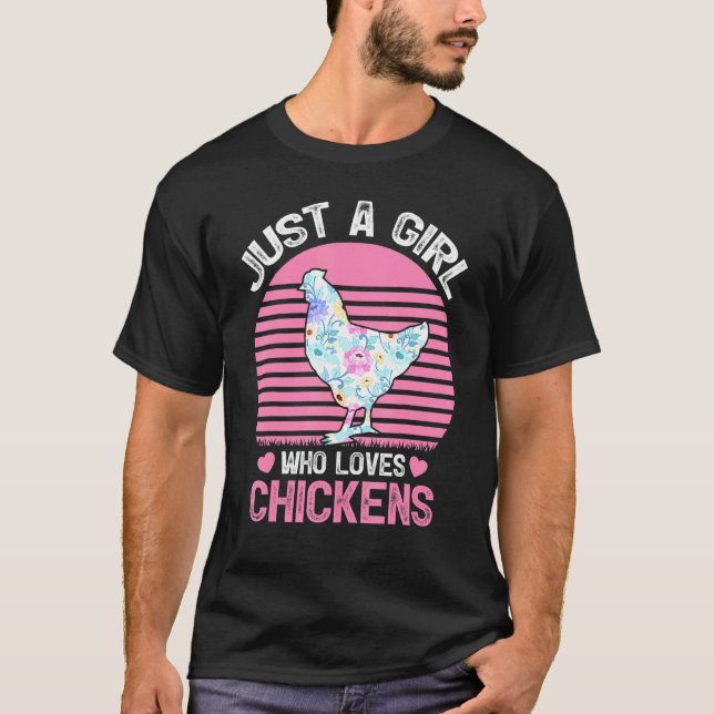 Camiseta Amante de Aves Frango Só Uma Garota Que A (Frente)