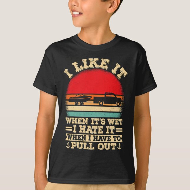 Camiseta Amante de Barcos Retro Odeio Quando Eu Tiro o Barc (Frente)