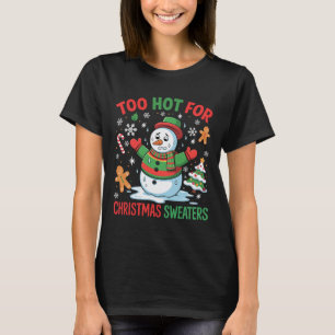 Camiseta Amante de Boneco de Neve Engraçado Muito Quente pa