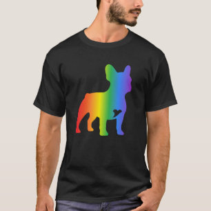 Camiseta Amante de Cachorro Bulldog Francês Arco-íris