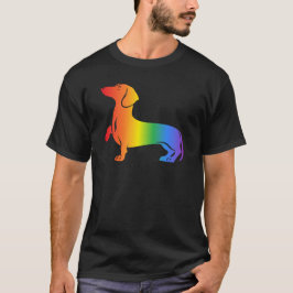 Camiseta Amante de Cachorro Dachshund Arco-íris