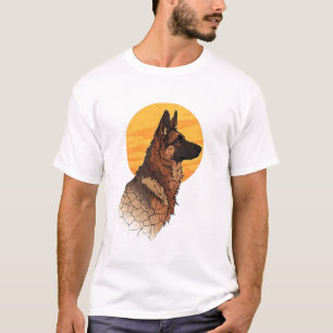 Camiseta Amante de Cachorro Gráfico de Pastor Alemão