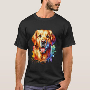 Camiseta Amante de Cachorro Retriever Golden Aquarela Brilh
