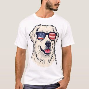 Camiseta Amante de cães dos EUA - Cachorro legal com óculos