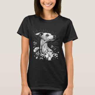 Camiseta Amante de Cães Whippet Tatuagem Estilo Retro