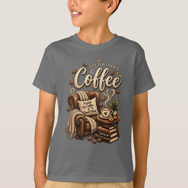 Camiseta Amante de Café – A Vida é Melhor Com Café (Frente)