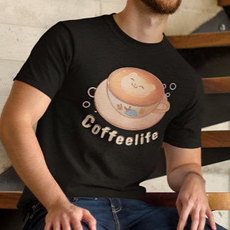Camiseta Amante de café bonito e moderno
