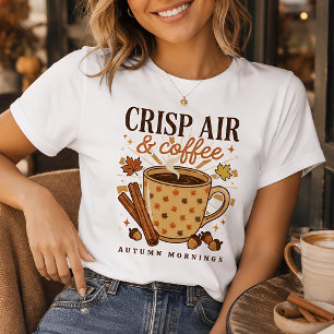 Camiseta Amante de Café de Outono Ar Fresco e Manhãs Aconch