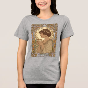 Camiseta Amante de Café e Ilustração Art Nouveau da Naturez