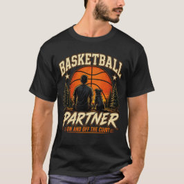 Camiseta Amante de Cão Parceiro de Basquete Design Vintage