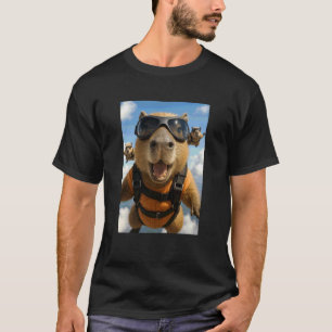 Camiseta Amante de Capivara Engraçado Saltador de Paraqueda