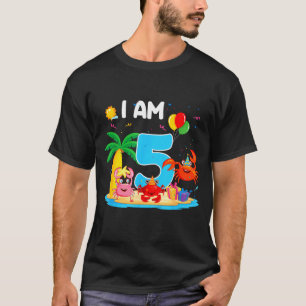 Camiseta amante de caranguejo de 5 anos tema de caranguejo 