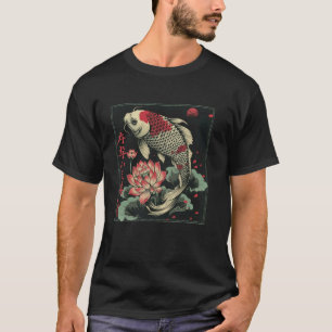 Camiseta Amante de Carpas de Lago Pet Japanese Arte Flor Ko
