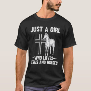 Camiseta Amante de Cavalo Devoto de Jesus Equestre Garotas 