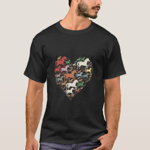 Camiseta amante de cavalos coração de cavalos Cavaleiro faz