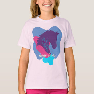 Camiseta Amante de Cavalos Desenho Colorido
