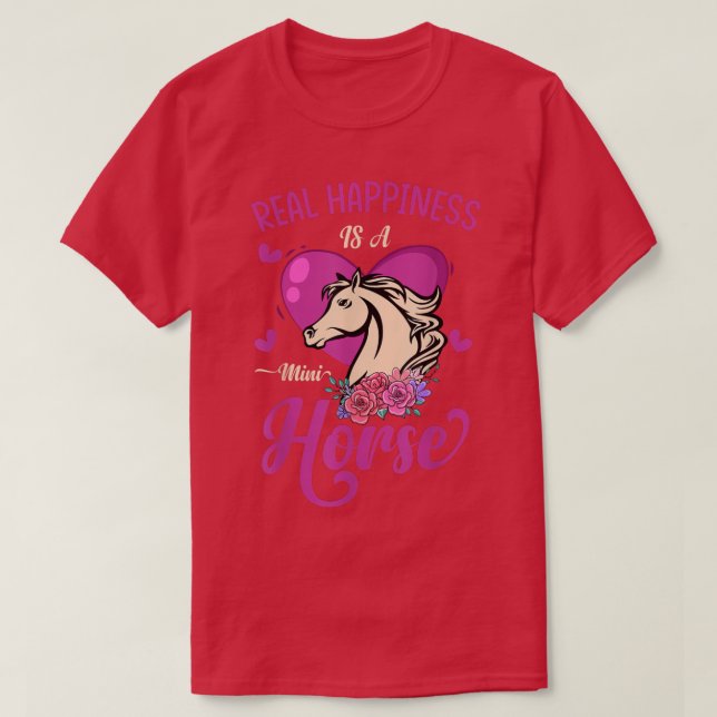 Camiseta Amante de cavalos miniatura dá felicidade Um Mini  (Frente do Design)