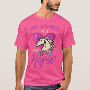 Camiseta Amante de cavalos miniatura dá felicidade Um Mini