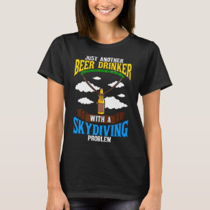 Camiseta Amante de Cerveja de Paracadismo Paracaidista Cerv