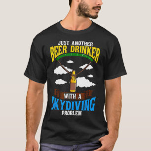 Camiseta Amante de Cerveja de Paraquedismo Paraquedista Cer