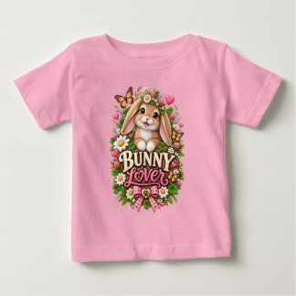 Camiseta Amante de Coelho Fofo Jardim Floral Cottage Coelho