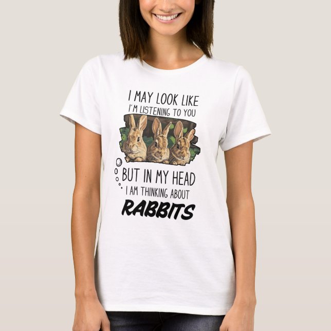 Camiseta Amante de Coelhos Engraçado (Frente)