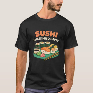 Camiseta amante de comida engraçada Sushi Japonês Faz Miso 