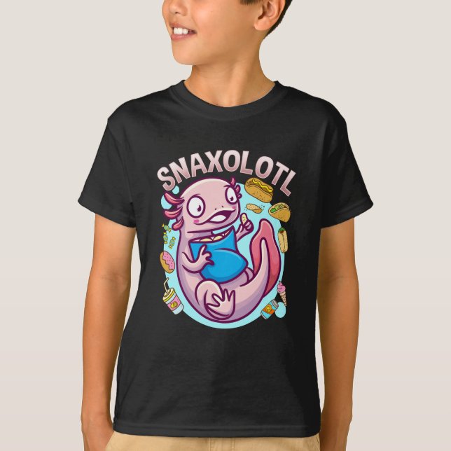 Camiseta Amante de Comida Kawaii Axolotl, Anfíbio (Frente)
