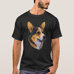 Camiseta Amante de Corgi Fofo Arte Colorida Mãe de Cachorro