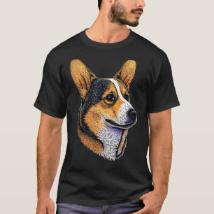 Camiseta Amante de Corgi Fofo Arte Colorida Mãe de Cachorro