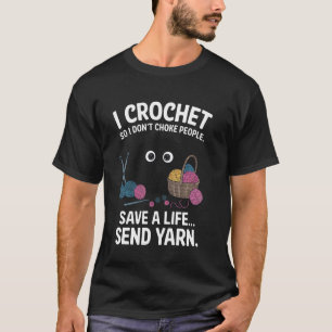 Camiseta Amante de Crochê Piada de Fio Humor Salva uma Vida