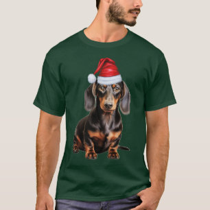 Camiseta Amante de Dachshund Liso Natal Engraçado Cachorro 