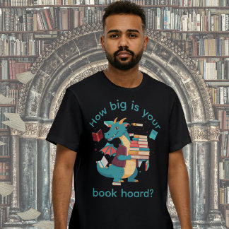 Camiseta Amante de Fantasia do Dragão Acumulador de Livros