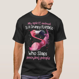 Camiseta Amante de Flamingo Meu Animal Espiritual é Mal-hum