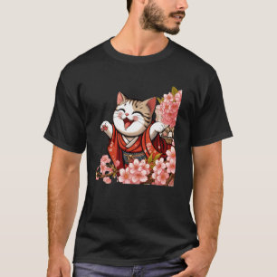 Camiseta Amante de Flores Gatinho Vintage Tradicional Japon