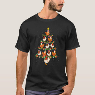 Camiseta Amante de Frango Árvore de Natal Luzes Papai Noel 