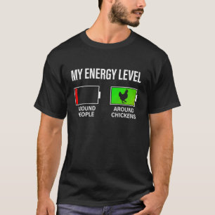 Camiseta Amante de Frango Meu Nível de Energia Engraçado Cr