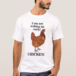 Camiseta Amante de Frango Não Estou Acordando Cedo Engraçad