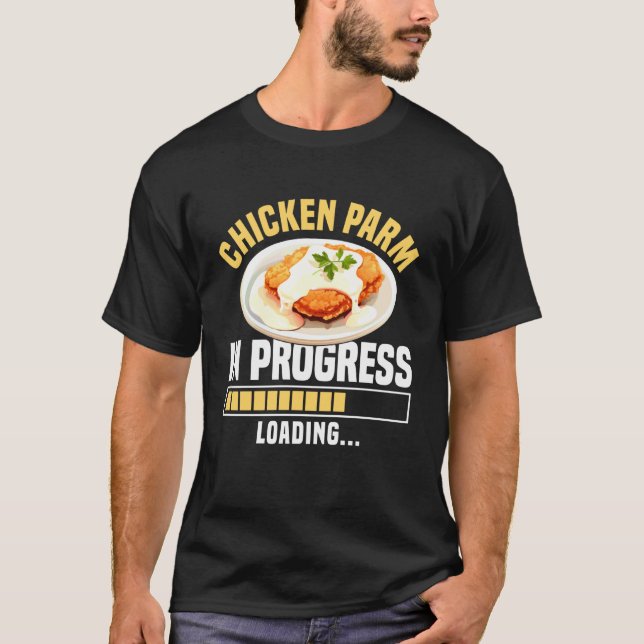Camiseta Amante de Frango Parm em Progresso (Frente)
